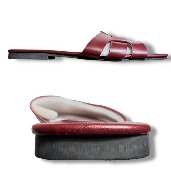NEW Womens Burgundy H Style Slip On Flat Sandals Sz 11 Womens EU 44 Wine colord - Picture 8 of 12